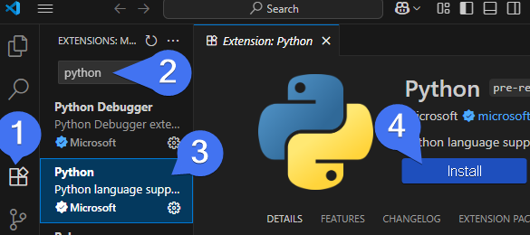 Installere utvidelser i Visual Studio Code